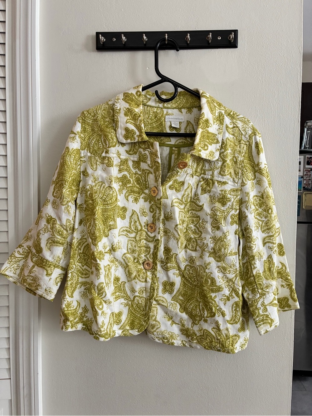 Charter Club Chartruese Paisley Button-Front Shirt Jacket